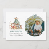 Hoe Kerstmis | Leuke Westerse Kerst Foto  Feestdagenkaart (Voorkant)