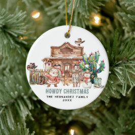 Hoe Kerstmis | Leuke Westerse Woestijn Foto Keramisch Ornament