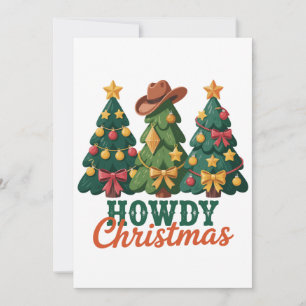 Hoe Kerstmis Westerse Cowgirl Cowboy Landelijk Feestdagenkaart