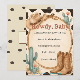 Hoe, Kleine Cowboy Western Baby Shower Uitnodiging