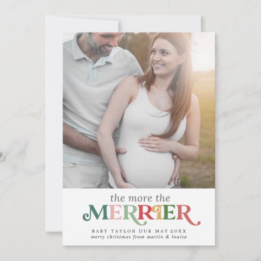 Hoe kleurrijker hoe meer de foto van de zwangersch feestdagenkaart (Voorkant)