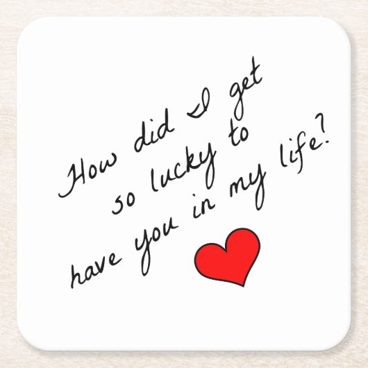 Hoe kreeg ik zo geluk kartonnen onderzetters (Voorkant)