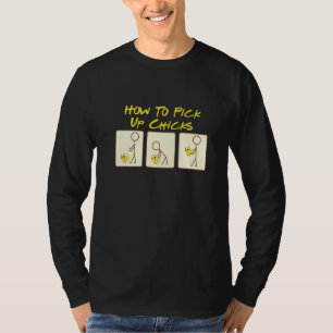 Hoe kuikens en kippen worden opgehaald Design T-shirt