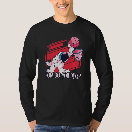 Hoe kun je Astronaut Athlete Dunk Basketball dropp T-shirt (Voorkant)