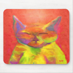 "Hoe kun je me dienen?" Cat Art Mousepad Muismat