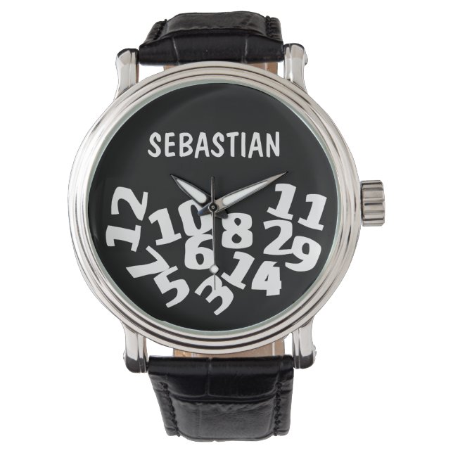 Hoe laat ik ook ben, gepersonaliseerd horloge (Voorkant)