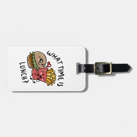 Hoe laat is de lunch? bagagelabel (Voorkant horizontaal)