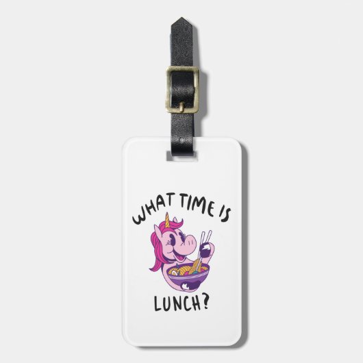 Hoe laat is de lunch? bagagelabel (Voorkant verticaal)