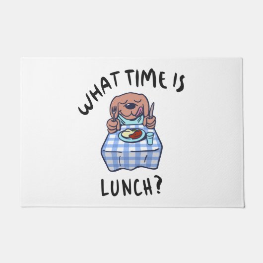 Hoe laat is de lunch deurmat (Voorkant)