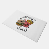 Hoe laat is de lunch? deurmat (Schuin)