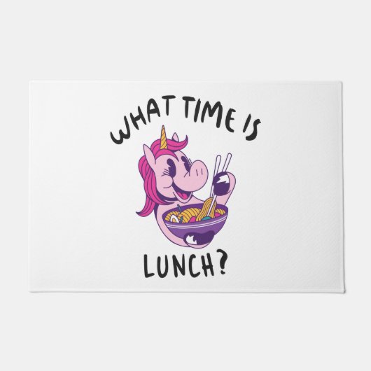 Hoe laat is de lunch deurmat (Voorkant)