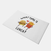 Hoe laat is de lunch? deurmat (Schuin)