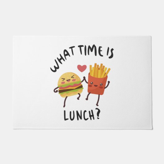 Hoe laat is de lunch? deurmat (Voorkant)