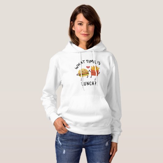 Hoe laat is de lunch? hoodie (Voorkant volledig)