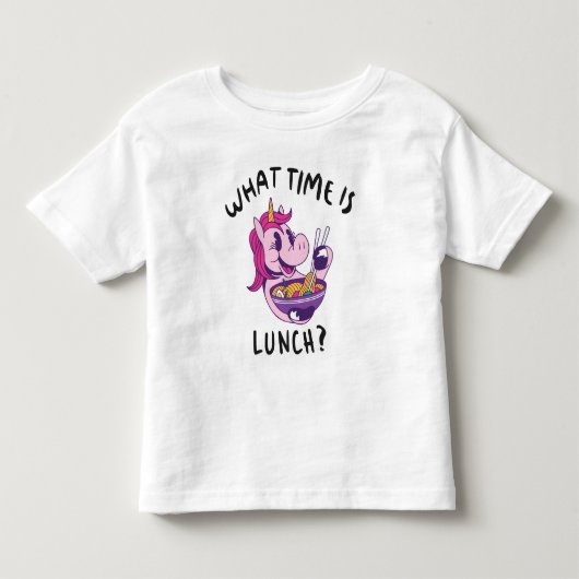 Hoe laat is de lunch kinder shirts (Voorkant)