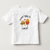 Hoe laat is de lunch? kinder shirts (Voorkant)