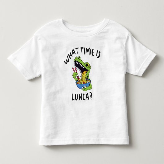 Hoe laat is de lunch kinder shirts (Voorkant)