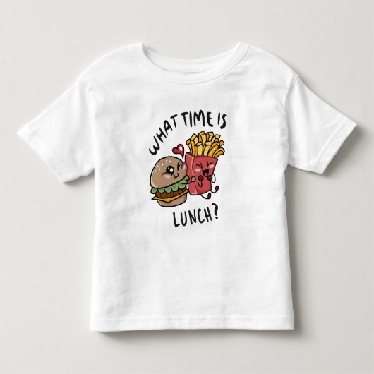 Hoe laat is de lunch kinder shirts (Voorkant)