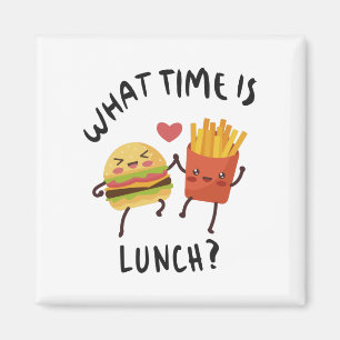 Hoe laat is de lunch? magneet