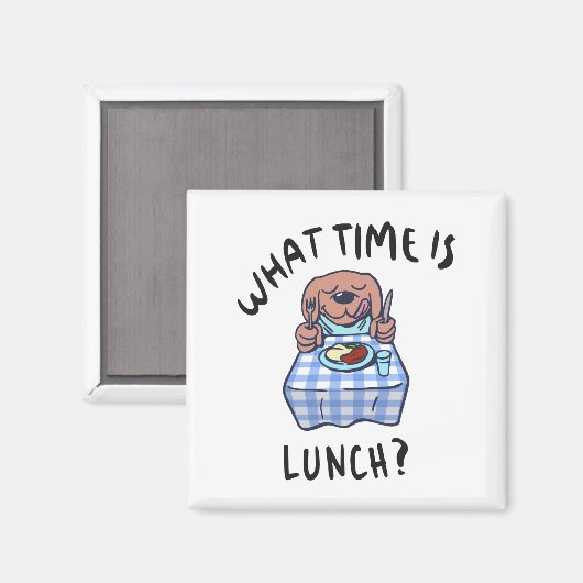 Hoe laat is de lunch? magneet (Voorkant / Achterkant)