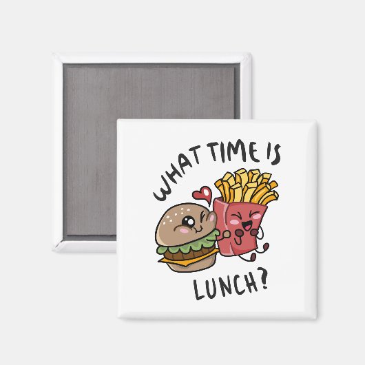 Hoe laat is de lunch? magneet (Voorkant / Achterkant)