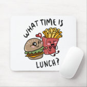 Hoe laat is de lunch? muismat (Met muis)