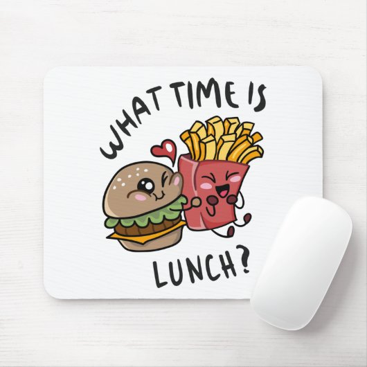 Hoe laat is de lunch? muismat (Met muis)