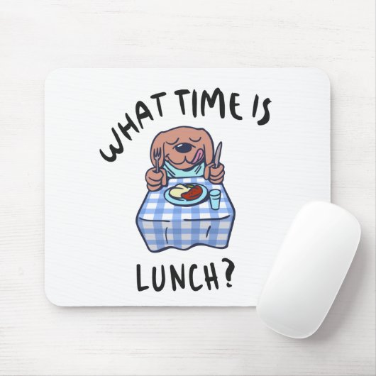 Hoe laat is de lunch? muismat (Met muis)