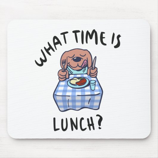 Hoe laat is de lunch? muismat (Voorkant)