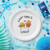 Hoe laat is de lunch papieren bordje (Feest)