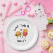 Hoe laat is de lunch papieren bordje (Feest)