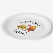 Hoe laat is de lunch papieren bordje (Gekanteld)