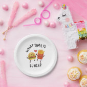 Hoe laat is de lunch papieren bordje (Feest)
