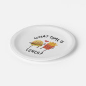 Hoe laat is de lunch papieren bordje (Gekanteld)
