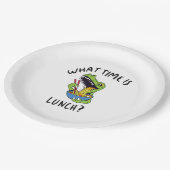 Hoe laat is de lunch papieren bordje (Gekanteld)