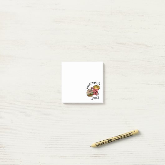 Hoe laat is de lunch post-it® notes (Op bureau)