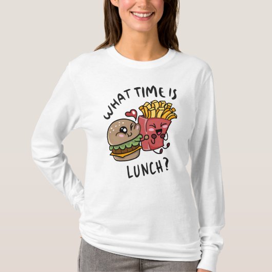 Hoe laat is de lunch t-shirt (Voorkant)