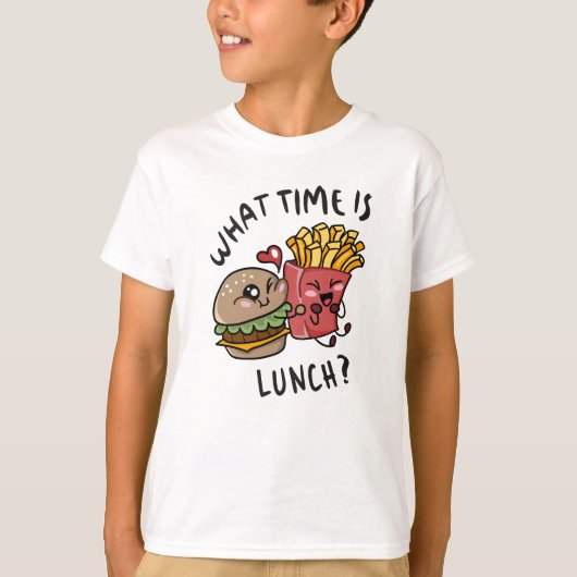 Hoe laat is de lunch? t-shirt (Voorkant)