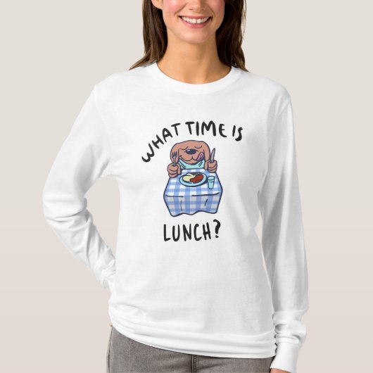 Hoe laat is de lunch t-shirt (Voorkant)