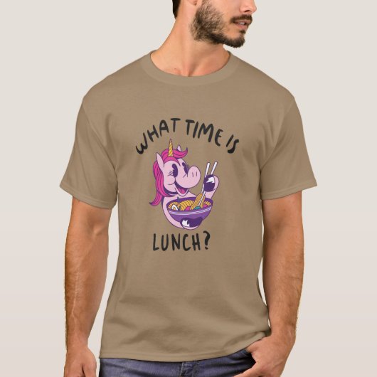 Hoe laat is de lunch t-shirt (Voorkant)