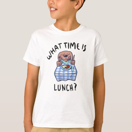 Hoe laat is de lunch t-shirt (Voorkant)