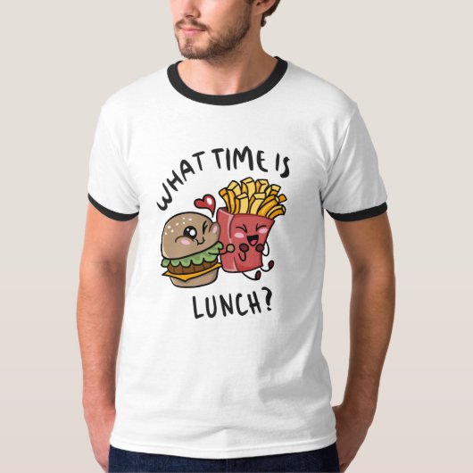 Hoe laat is de lunch? t-shirt (Voorkant)