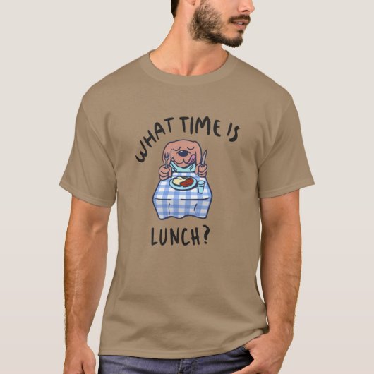 Hoe laat is de lunch t-shirt (Voorkant)