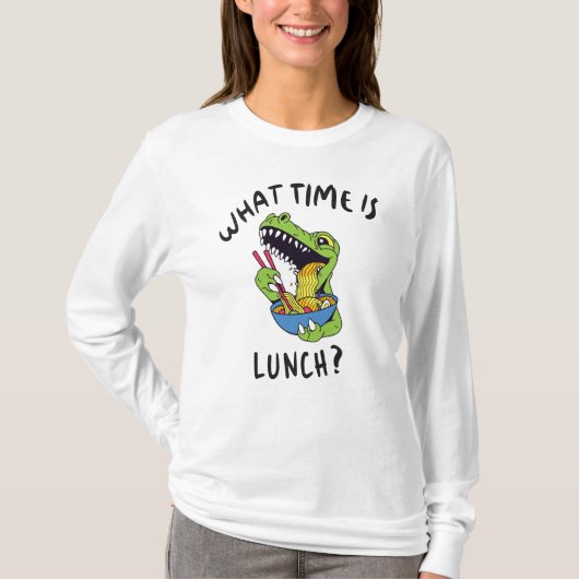 Hoe laat is de lunch t-shirt (Voorkant)