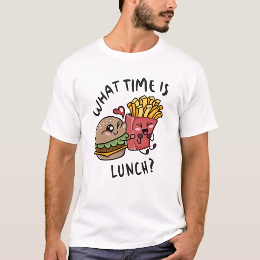 Hoe laat is de lunch? t-shirt (Voorkant)