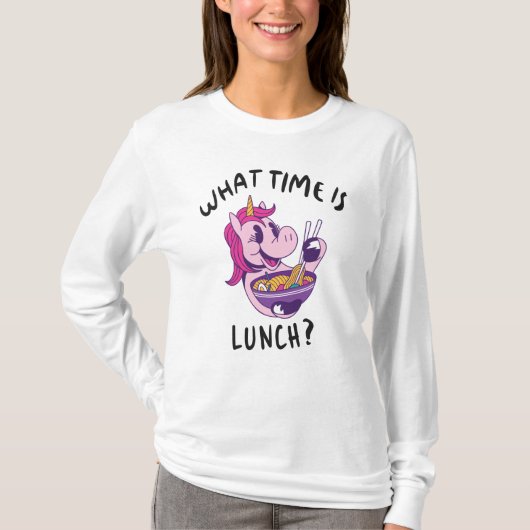 Hoe laat is de lunch t-shirt (Voorkant)