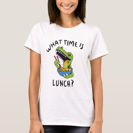 Hoe laat is de lunch t-shirt (Voorkant)