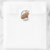 Hoe laat is de lunch? vierkante sticker (Tas)