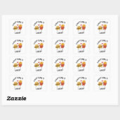 Hoe laat is de lunch? vierkante sticker (Vel)