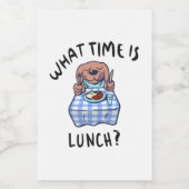 Hoe laat is de lunch? voedselcontainer etiket (Enkel label)